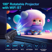 Proiettore Android 11 HY320 1080P 390ANSI 4K con Wifi 6 Bluetooth 5.0 Supporto Miracast / Airplay / DLNA, US Plug, EU Plug, UK Plug, AU Plug