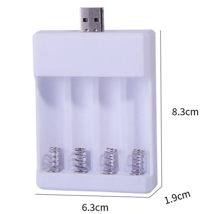 Caricabatterie USB rapido 4 slot per batterie AA e AAA