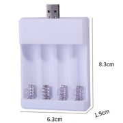 Caricabatteria USB veloce a 4 slot Batteria ricaricabile AA/AAA Scatola di ricarica universale a quattro slot, Directly Plug-in, With Cable