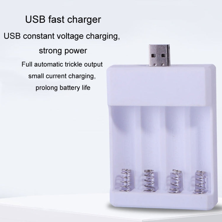 Caricabatterie USB rapido 4 slot per batterie AA e AAA