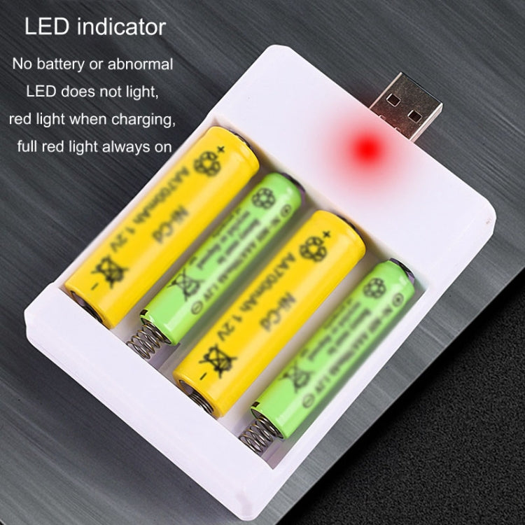Caricabatterie USB rapido 4 slot per batterie AA e AAA
