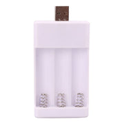 Caricabatterie USB a 3 slot Caricabatterie universale per giocattoli con batterie ricaricabili AA / AAA, USB 3 Slots
