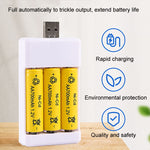 Caricabatterie USB 3 slot per batterie AA e AAA