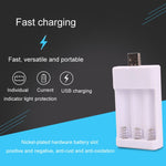 Caricabatterie USB 3 slot per batterie AA e AAA