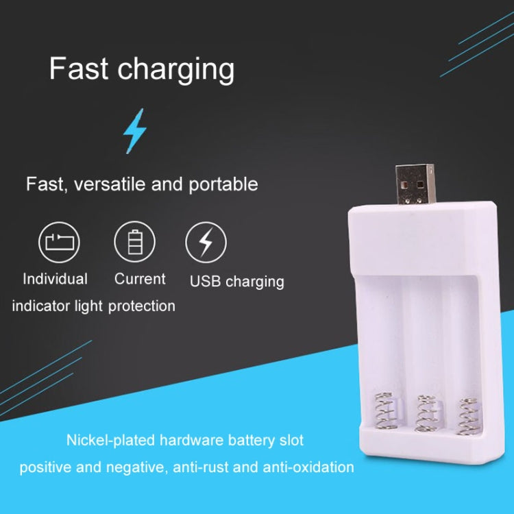 Caricabatterie USB 3 slot per batterie AA e AAA