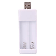 Caricabatterie ricaricabile USB AA / AAA a 2 slot inserito direttamente, USB 2 Slots