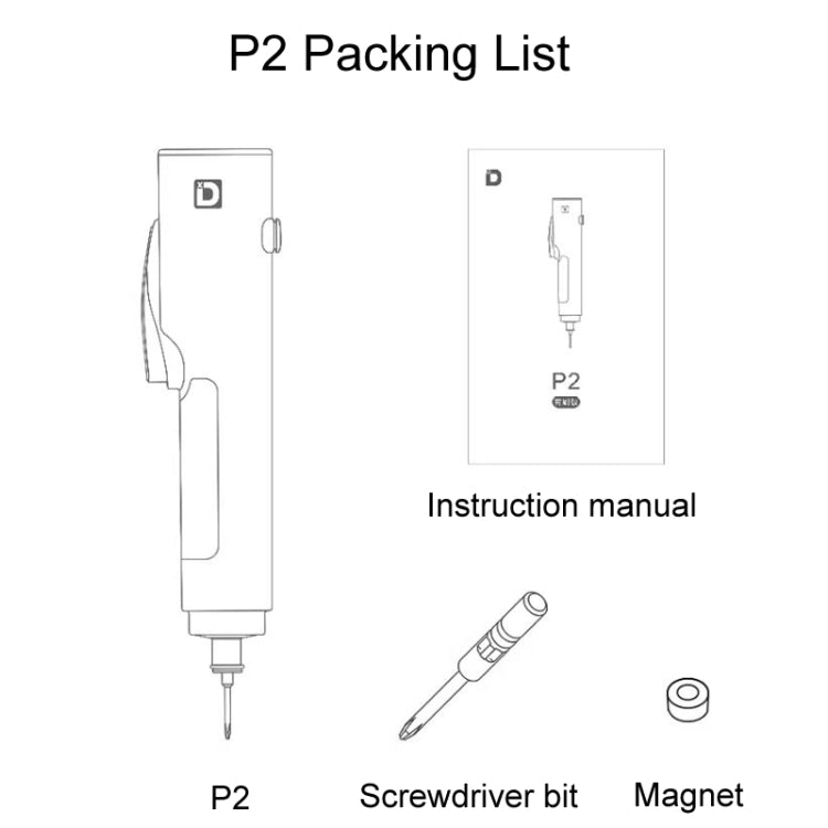 Xiaodong P2 Electric Screwdriver Mobile Phone Repair Tool with Electronic Torque Brake, Standard, For Apple