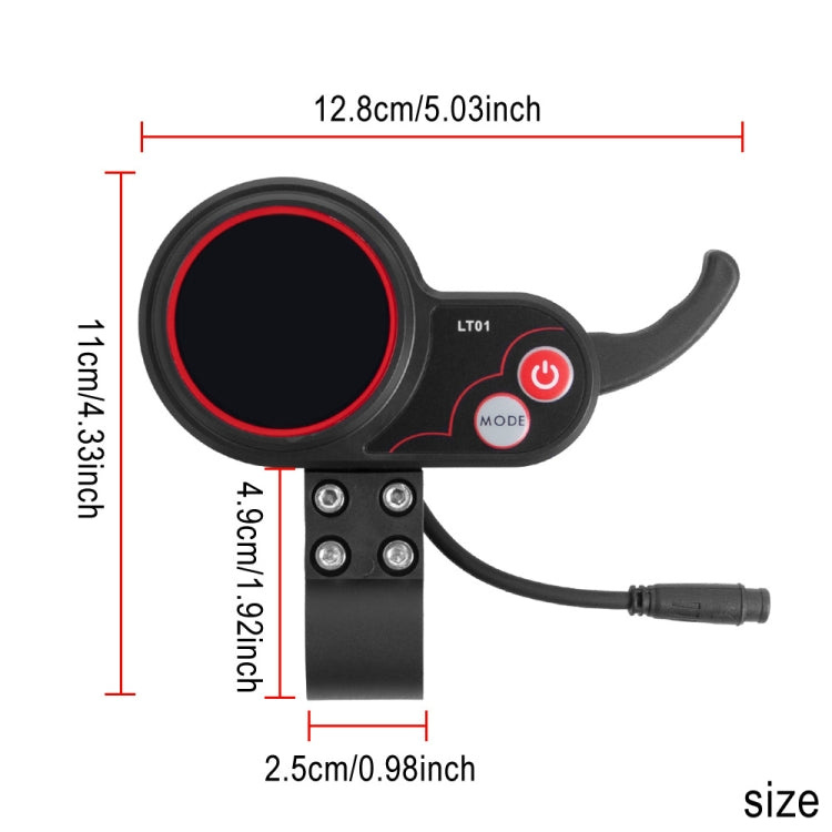 Strumento scooter elettrico con display LT01 a 6 pin per Kaabo Mantis8 / Mantis10 / WOLF WARRIOR X, LT01 6 Pin