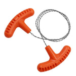 Sega per attrezzatura di sopravvivenza da campeggio all'aperto con fune per sega a filo tirata a mano in acciaio inossidabile, Orange 70cm, Black 70cm, Black 63cm, Orange 63cm
