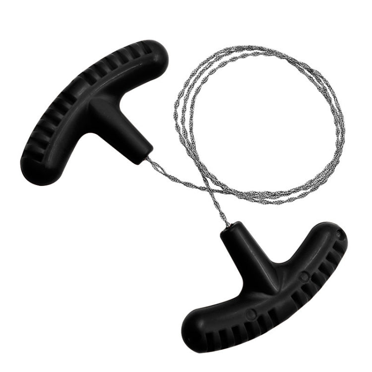 Sega per attrezzatura di sopravvivenza da campeggio all'aperto con fune per sega a filo tirata a mano in acciaio inossidabile, Orange 70cm, Black 70cm, Black 63cm, Orange 63cm