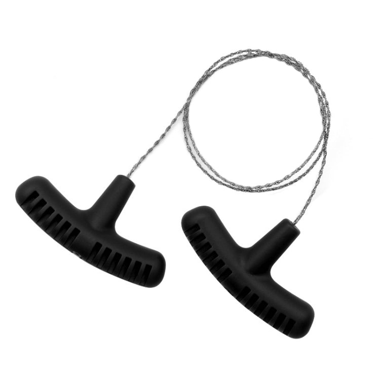 Sega per attrezzatura di sopravvivenza da campeggio all'aperto con fune per sega a filo tirata a mano in acciaio inossidabile, Orange 70cm, Black 70cm, Black 63cm, Orange 63cm
