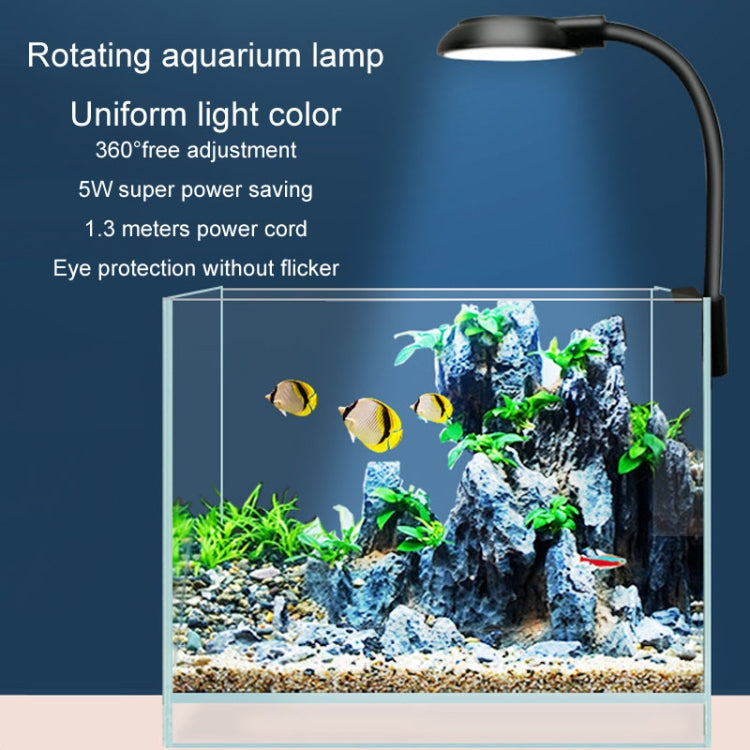 Lampada per piante acquatiche traslucide per acquario, luce a clip LED per acquario da 5 W. Spina USB