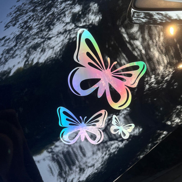 Adesivo decorativo per tappo serbatoio carburante, 3 pezzi/set a forma di farfalla