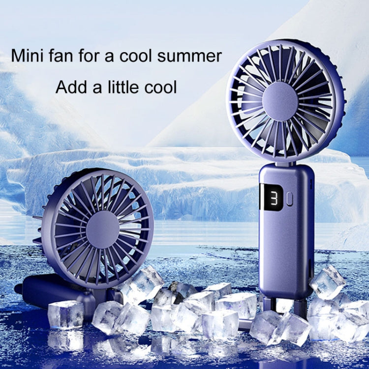 Ventilatore portatile pieghevole con display digitale USB