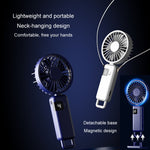 Ventilatore portatile pieghevole con display digitale USB