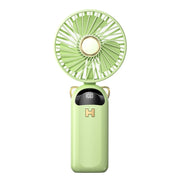 Piccolo ventilatore da esterno con display digitale pieghevole, ventola di ricarica USB, muto, portatile, appeso al collo