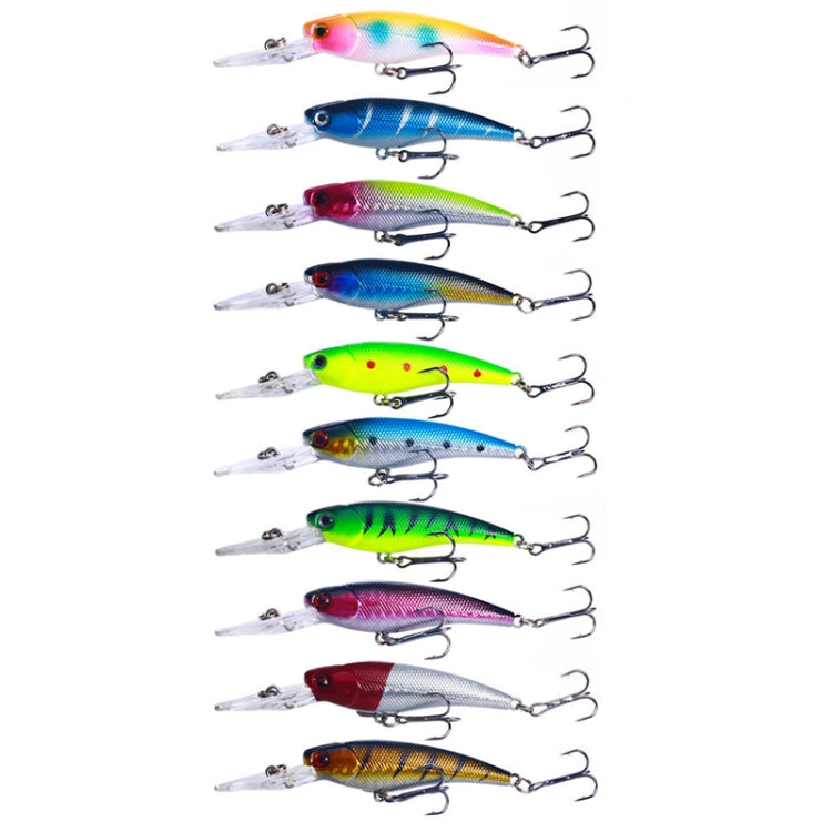 10 colori / set HENGJIA MI103 Diving Minnow Dummy Bait Biomimetic Lua Hard Lure, 9.5cm 7.2g