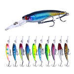 10 colori / set HENGJIA MI103 Diving Minnow Dummy Bait Biomimetic Lua Hard Lure, 9.5cm 7.2g