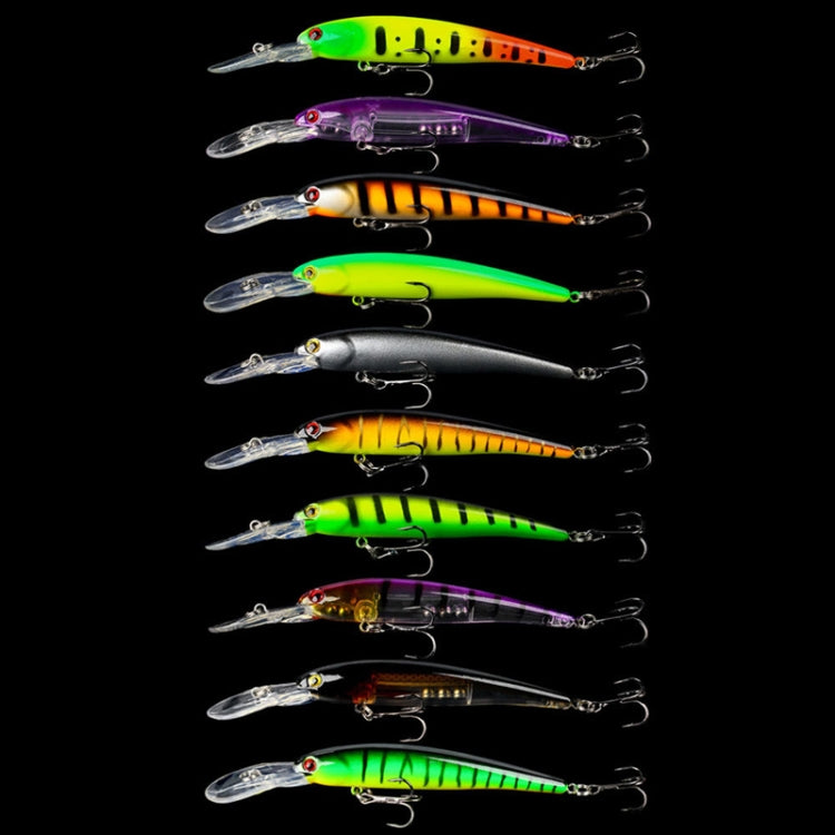 10 colori / set HENGJIA MI103 Diving Minnow Dummy Bait Biomimetic Lua Hard Lure, 9.5cm 7.2g