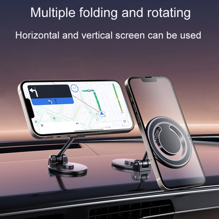 Supporto magnetico pieghevole per telefono da auto, girevole, supporto di navigazione adesivo per cruscotto, D33