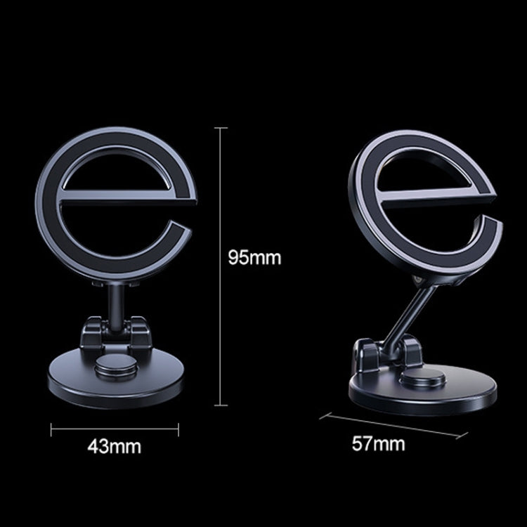 Supporto per telefono da auto pieghevole magnetico con lettera E Supporto di navigazione adesivo girevole per cruscotto, D38
