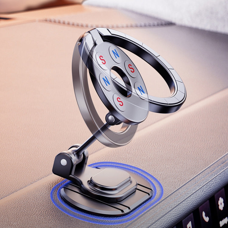 Supporto magnetico pieghevole per telefono da auto, girevole, supporto di navigazione adesivo per cruscotto, D50-1