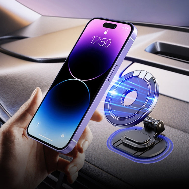 Supporto magnetico pieghevole per telefono da auto, girevole, supporto di navigazione adesivo per cruscotto, D50-1