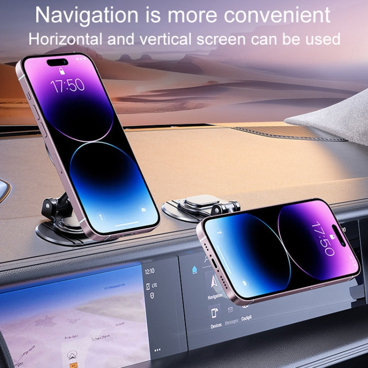 Supporto magnetico pieghevole per telefono da auto, girevole, supporto di navigazione adesivo per cruscotto, D50-1