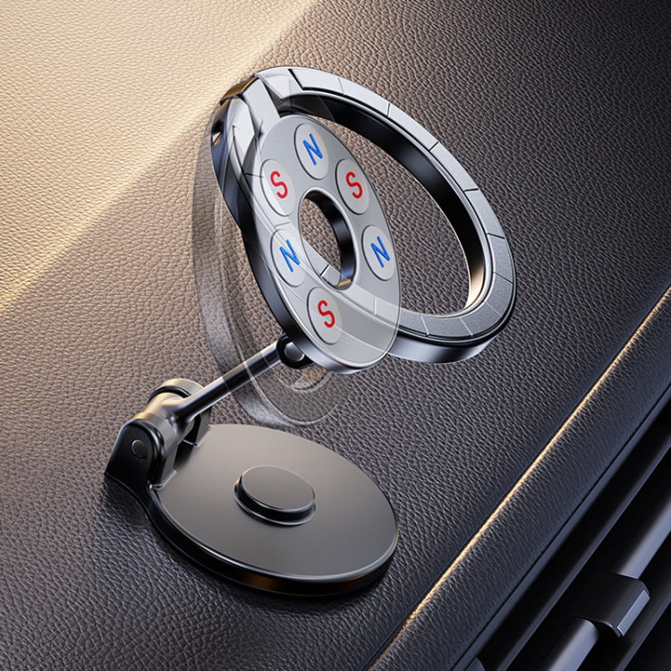 Supporto magnetico pieghevole per telefono da auto, girevole, supporto di navigazione adesivo per cruscotto, D50