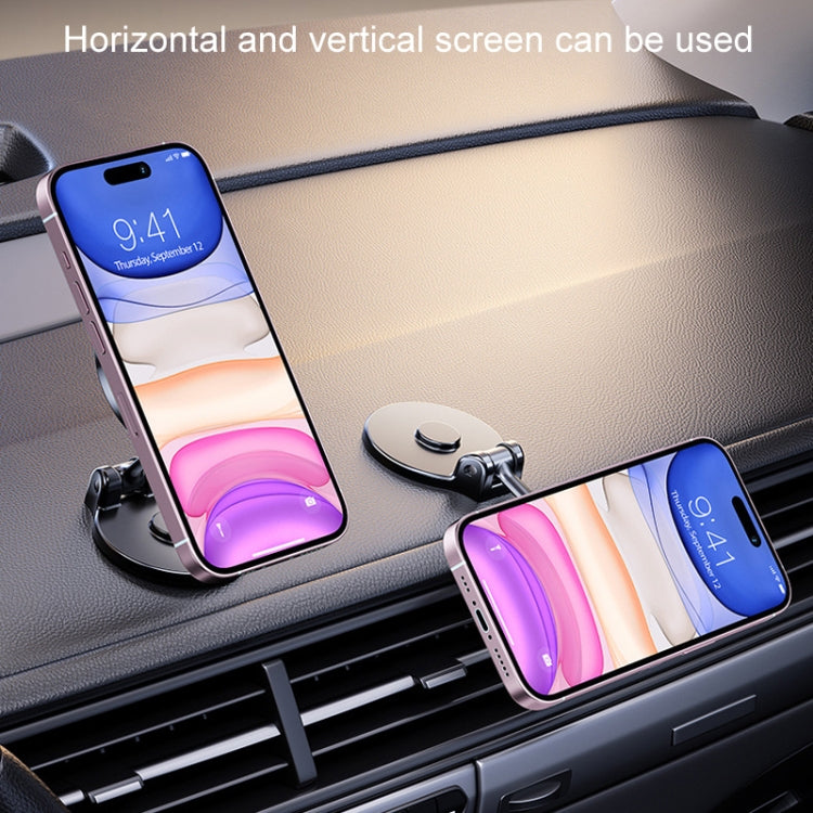Supporto magnetico pieghevole per telefono da auto, girevole, supporto di navigazione adesivo per cruscotto, D50