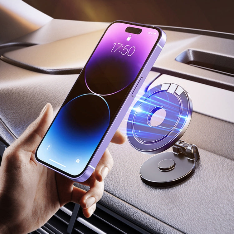 Supporto magnetico pieghevole per telefono da auto, girevole, supporto di navigazione adesivo per cruscotto, D50