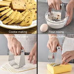 Gadget per taglierina per farina da cucina, impastatrice curva a 5 strati in acciaio inossidabile