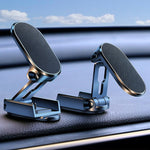 Supporto per telefono da auto pieghevole magnetico D11, supporto di navigazione adesivo girevole per cruscotto, Black Frosted, Silver Frosted
