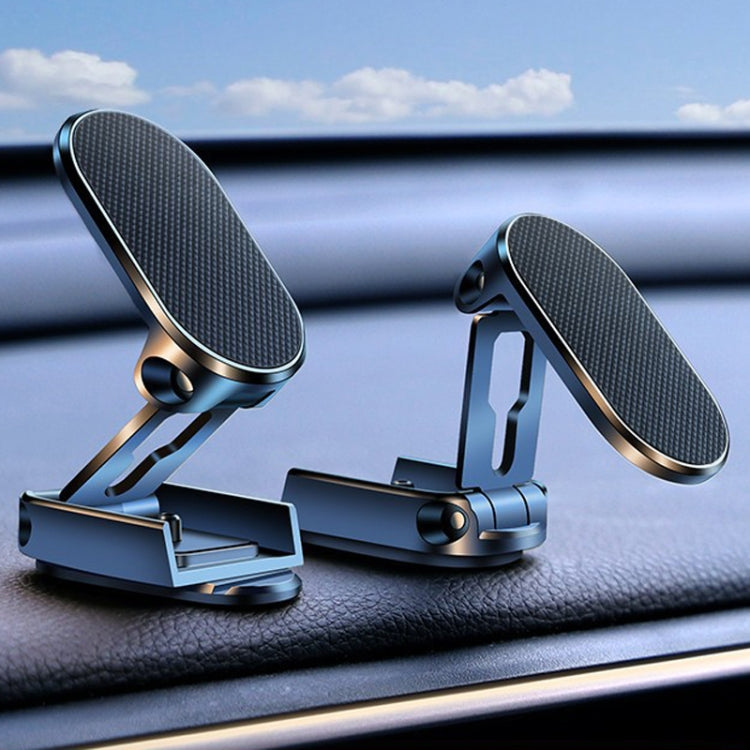 Supporto per telefono da auto pieghevole magnetico D11, supporto di navigazione adesivo girevole per cruscotto, Black Frosted, Silver Frosted