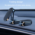 Supporto per telefono da auto pieghevole magnetico D11, supporto di navigazione adesivo girevole per cruscotto, Black Frosted, Silver Frosted