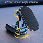 Supporto per telefono da auto pieghevole magnetico D11, supporto di navigazione adesivo girevole per cruscotto, Black Frosted, Silver Frosted