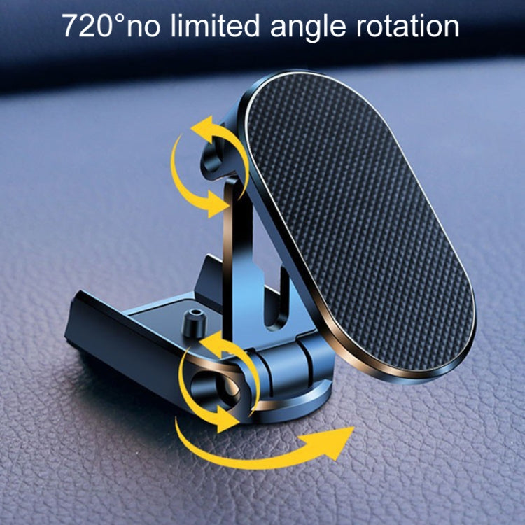 Supporto per telefono da auto pieghevole magnetico D11, supporto di navigazione adesivo girevole per cruscotto, Black Frosted, Silver Frosted