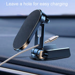 Supporto per telefono da auto pieghevole magnetico D11, supporto di navigazione adesivo girevole per cruscotto, Black Frosted, Silver Frosted