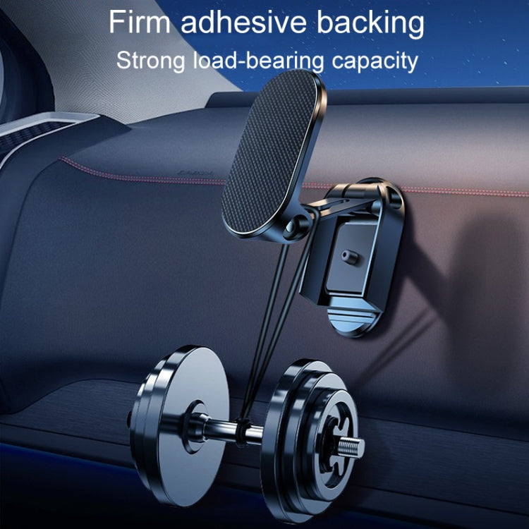 Supporto per telefono da auto pieghevole magnetico D11, supporto di navigazione adesivo girevole per cruscotto, Black Frosted, Silver Frosted