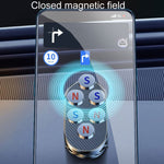 Supporto per telefono da auto pieghevole magnetico D11, supporto di navigazione adesivo girevole per cruscotto, Black Frosted, Silver Frosted