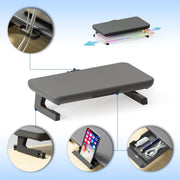 Staffa per laptop regolabile in altezza per supporto per monitor Oimaster con cassetto portaoggetti, Basic, Upgrade