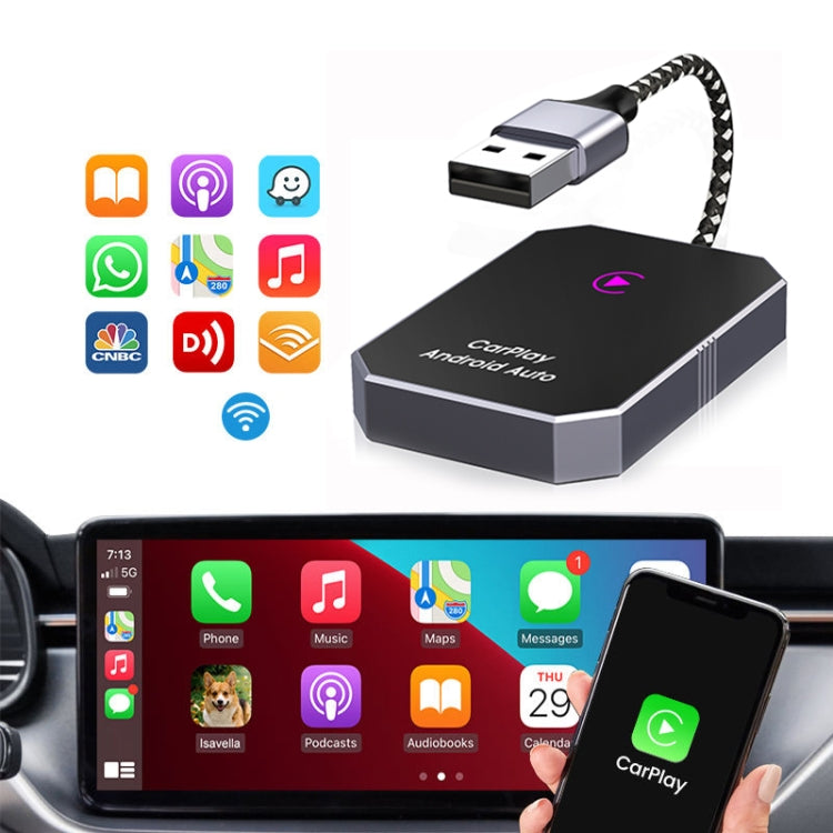Scatola Carplay per auto cablata con adattatore Bluetooth wireless, For Android, For IOS, 2 in 1
