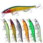 6 colori / set HENGJIA MI169 Minnow sommerso Dummy Bait Lua Esche da pesca dure, 12cm 13.6g