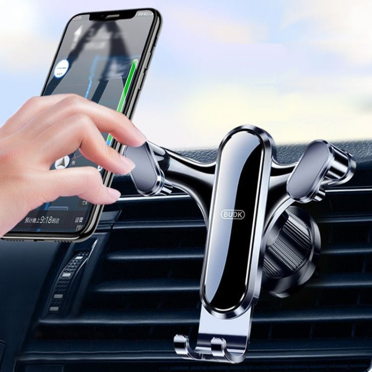 BUDK Supporto per telefono per auto con sensore di gravità triangolare Supporto per navigazione per presa d'aria per auto, Buckle Model, Adhesive Model, Suction Cup Base Model, Bent Suction Cup Base Model, Hook Model