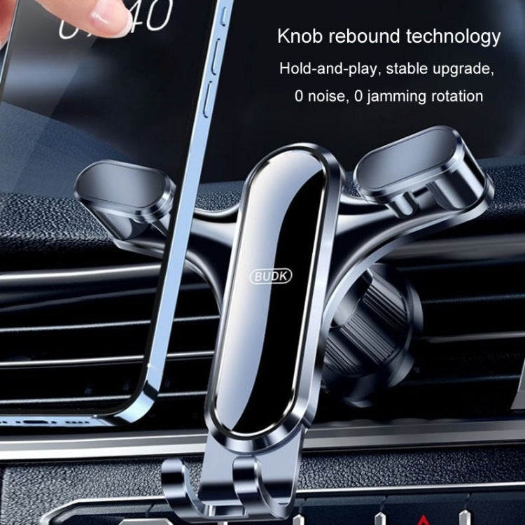 BUDK Supporto per telefono per auto con sensore di gravità triangolare Supporto per navigazione per presa d'aria per auto, Buckle Model, Adhesive Model, Suction Cup Base Model, Bent Suction Cup Base Model, Hook Model