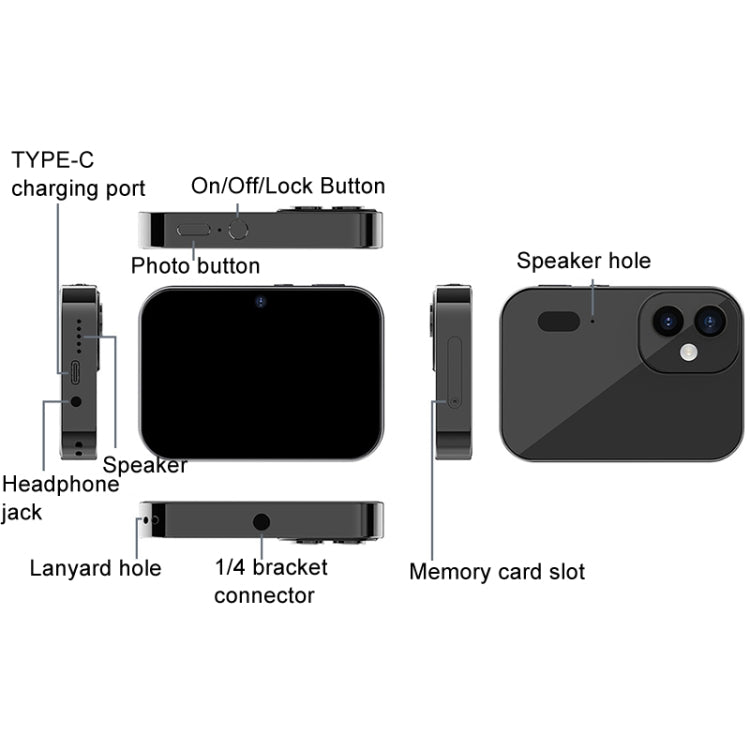 Fotocamera digitale D6 CCD 64MP 4K con schermo touch