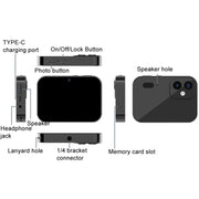 D6 CCD HD Fotocamera digitale Film Musica Smart Camera Touch Screen Videoregistratore per schede studentesche, memoria esclusa, Black, White