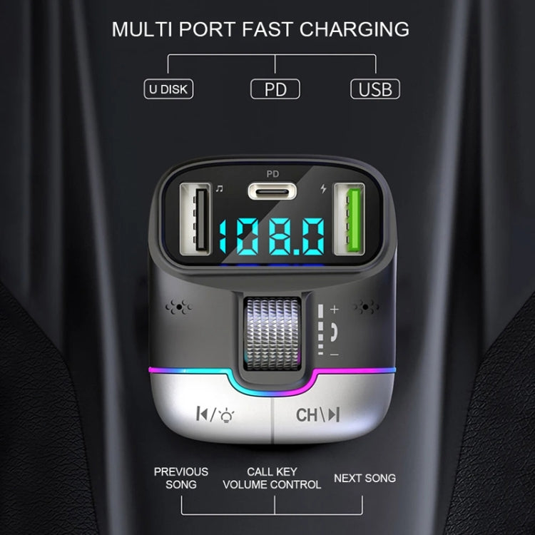 Caricabatterie a ricarica rapida per lettore MP3 Bluetooth per auto, GZ01