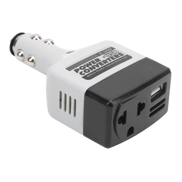 Adattatore convertitore di alimentazione per auto da 12 V/24 V a 220 V con porta di ricarica USB