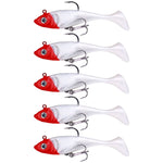 5 pz/pacco HENGJIA SO071 T-Tail Lead Fishing Lure Lua Fishing Soft Bait, 8.5cm 10.6g